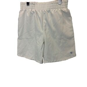 RBX Boys Beige Athletic Active Shorts Size 12 Elastic Waist Pockets Stretch